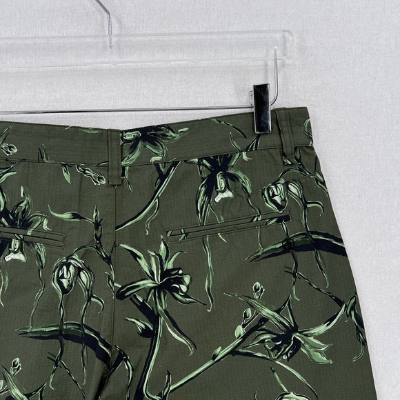 RAG AND BONE Perry Shorts Mens 30 Army Floral Print Green Casual Hawaiian NEW - Picture 8 of 16